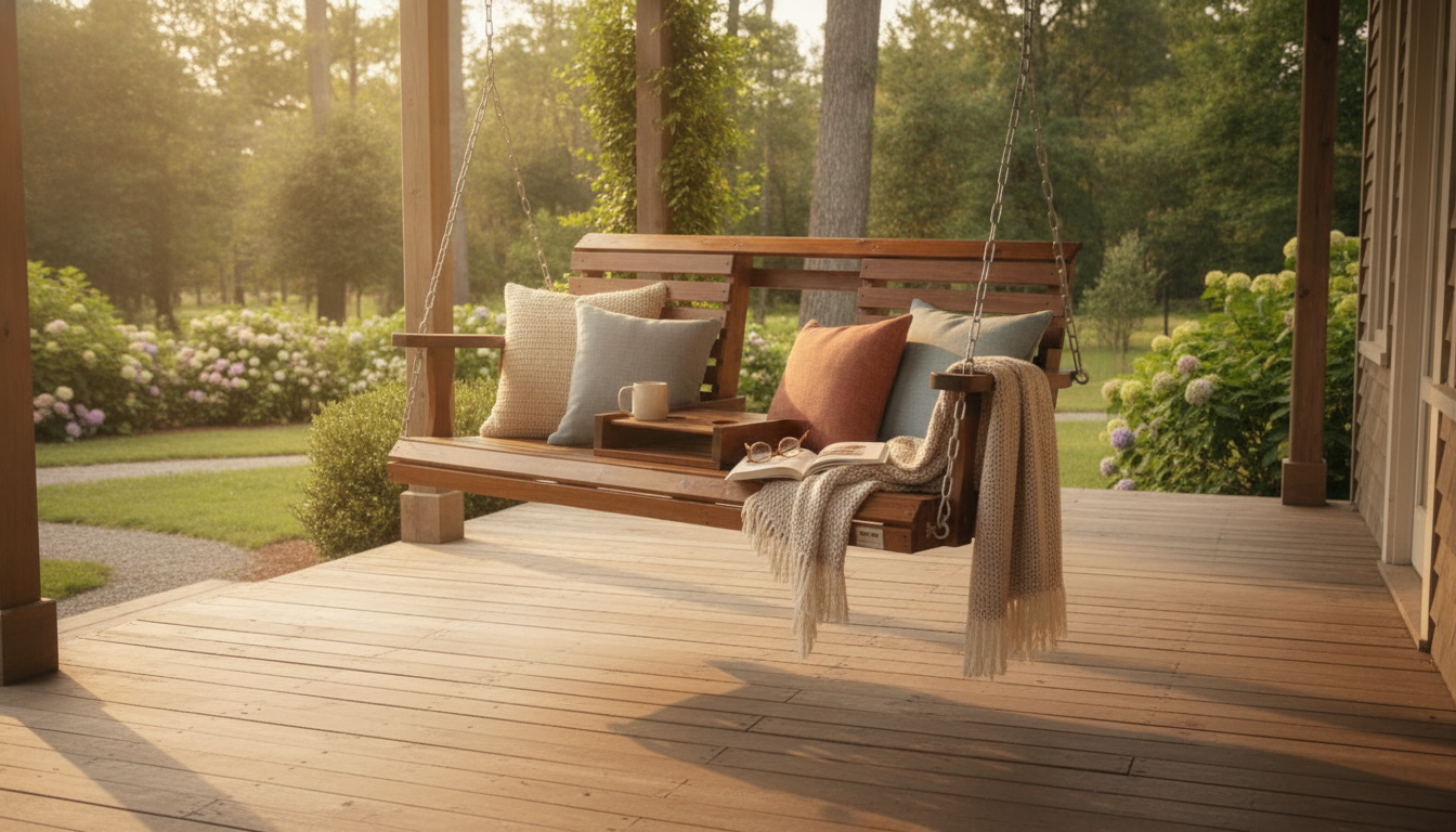 5ft Wooden Porch Swing with Chains: Fit, Comfort & Setup