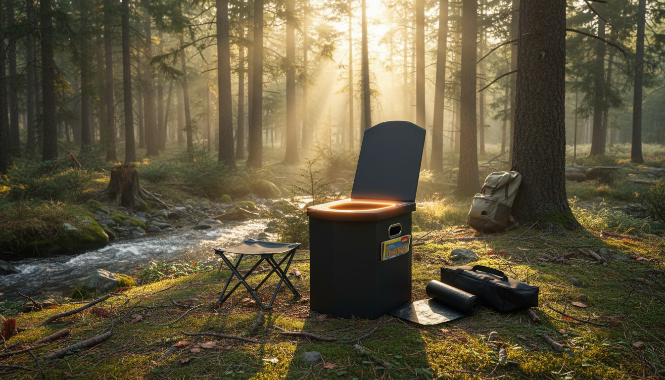 Extra-Large Portable Camping Toilet for Adults: Clean & Stable