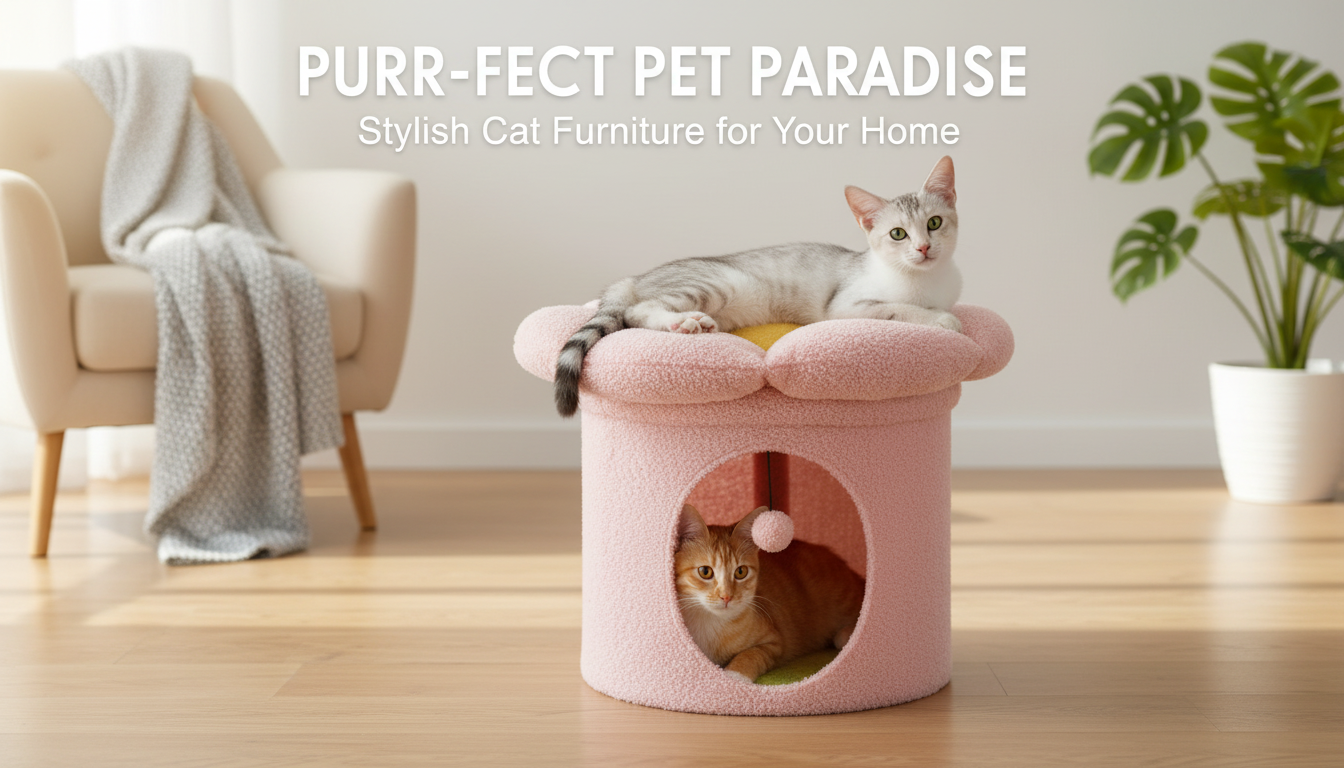 Indoor Cat House with Flower Bed Top: Cozy & Stylish